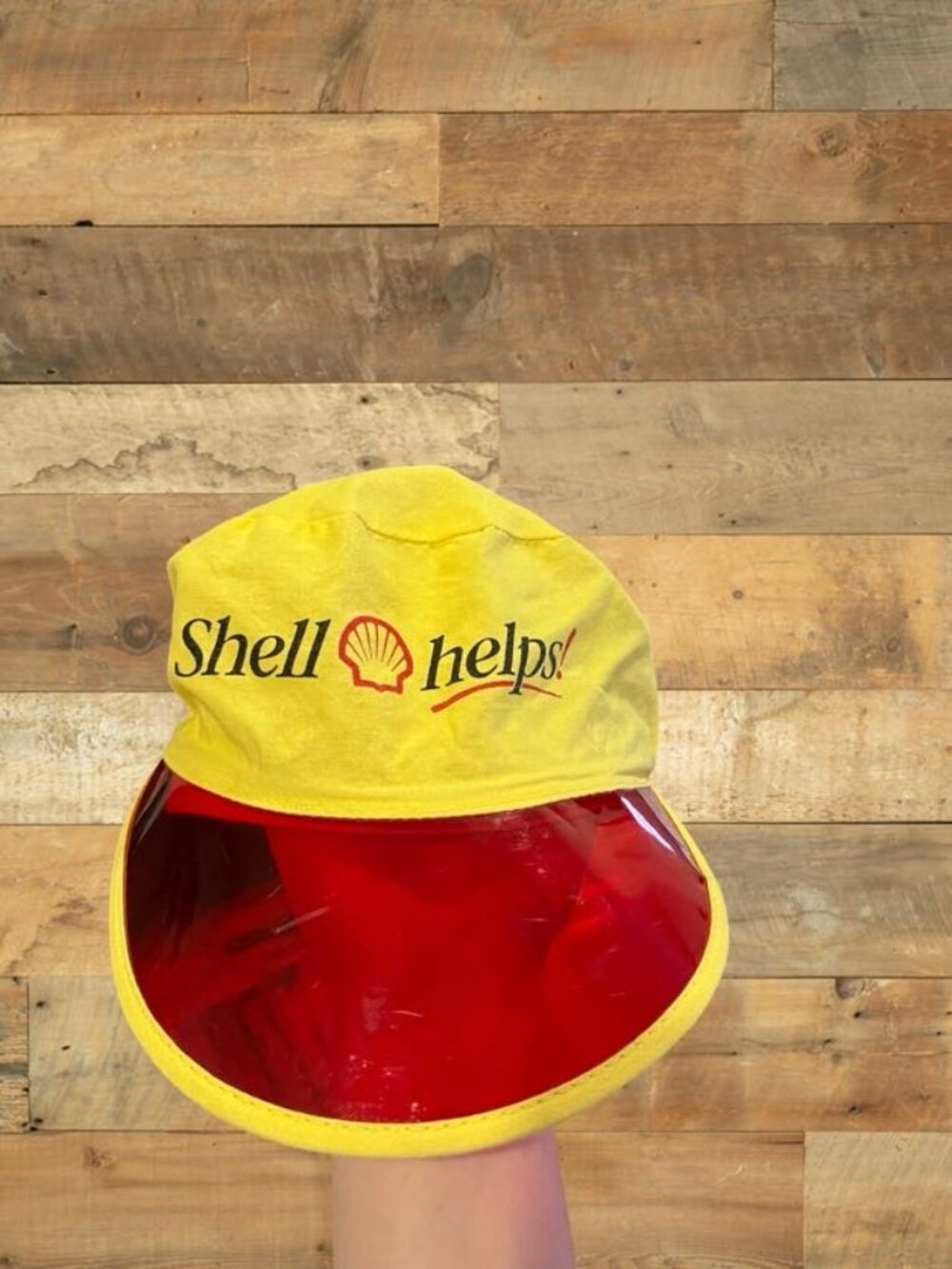 Vintage Shell Helps Promo Hat w/ Red Visor | Retro Gas Station Cap - Picture 3 of 7